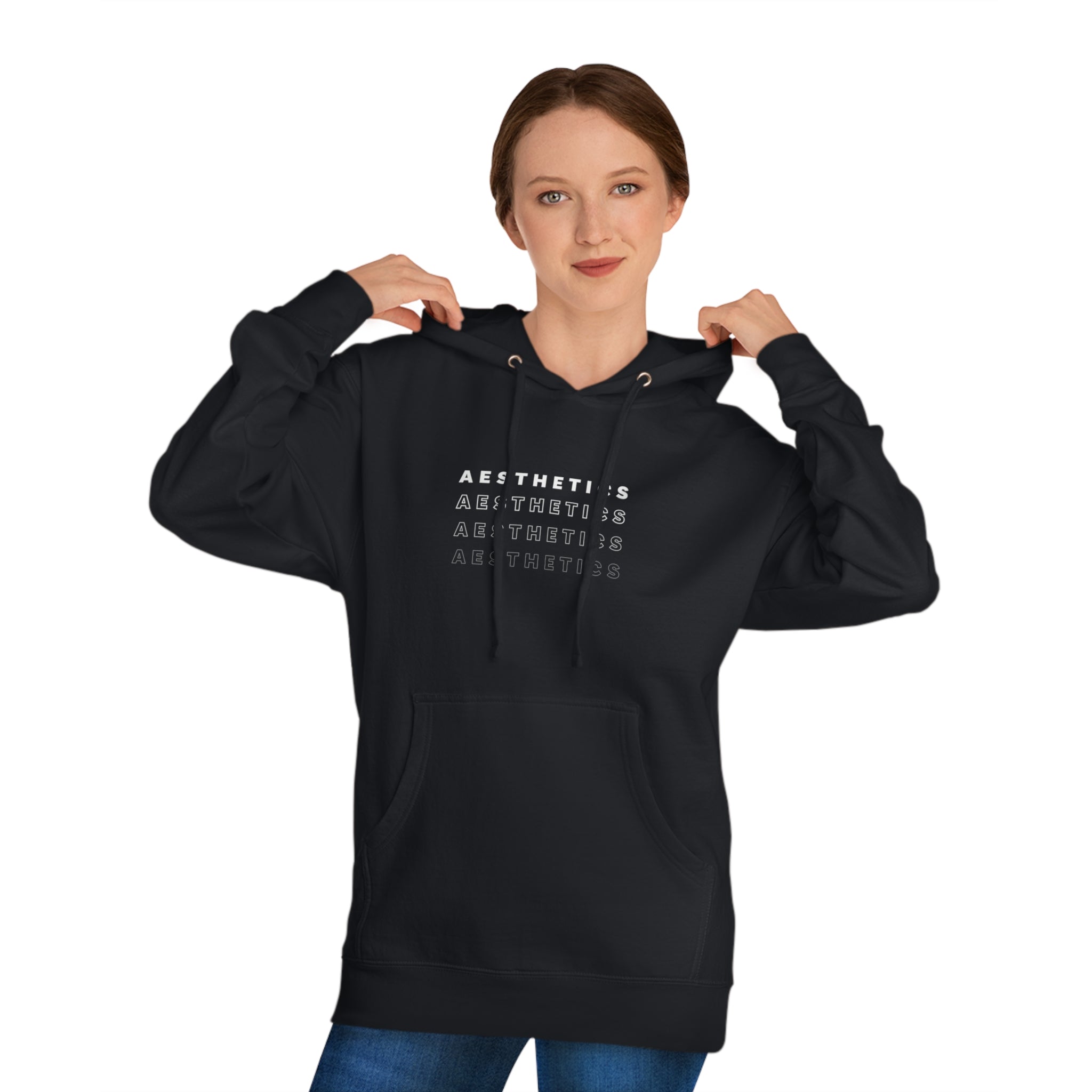 Minimalismo™ Aesthetics Unisex Hooded Sweatshirt Black