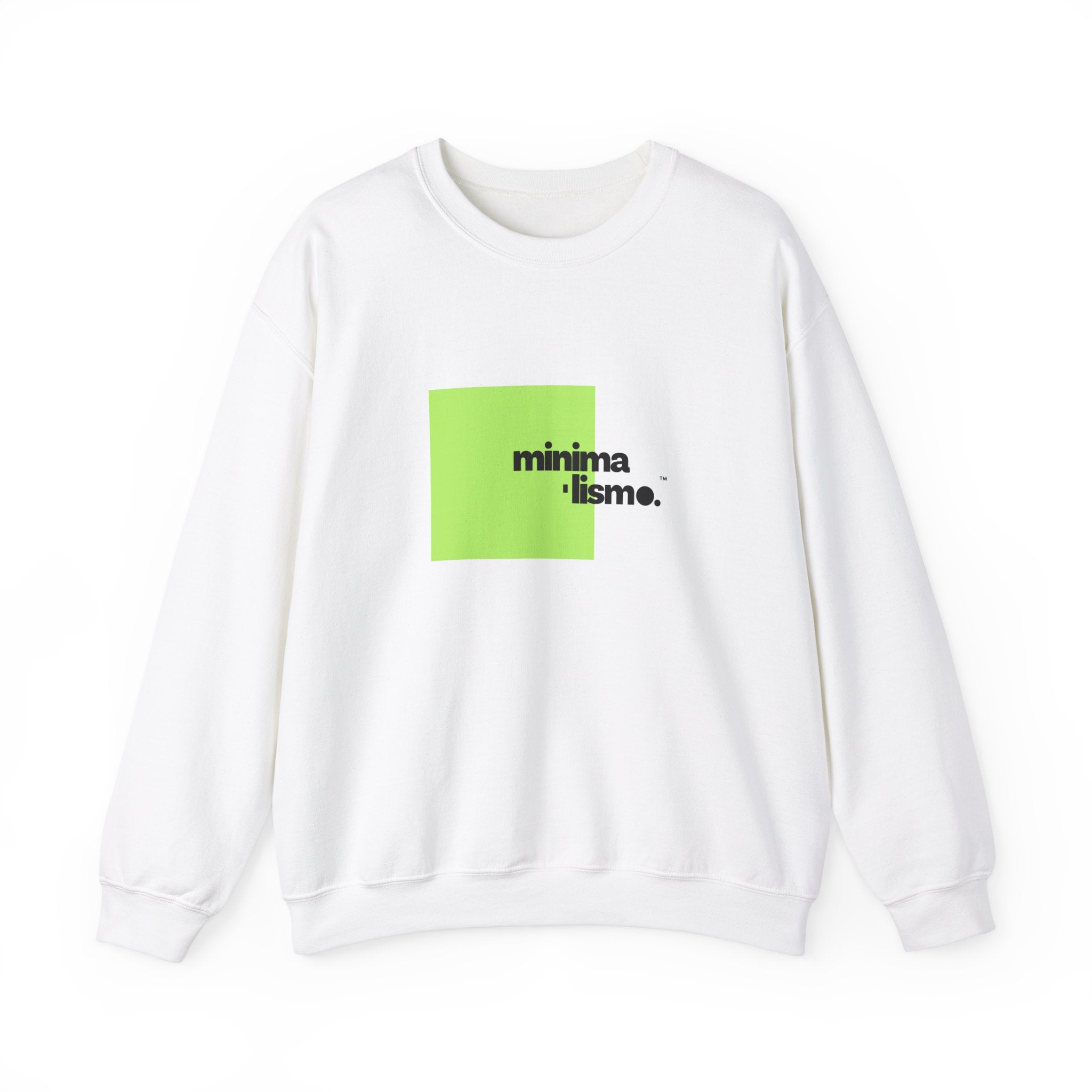 Minimalismo™ | Vibrant Lime Square | Unisex Heavy Blend™ Crewneck Sweatshirt