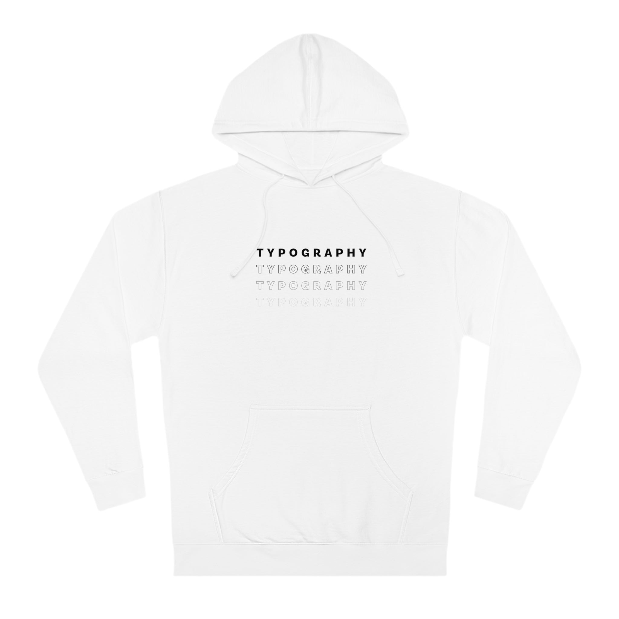 Minimalismo™ Typography Unisex Hooded Sweatshirt White