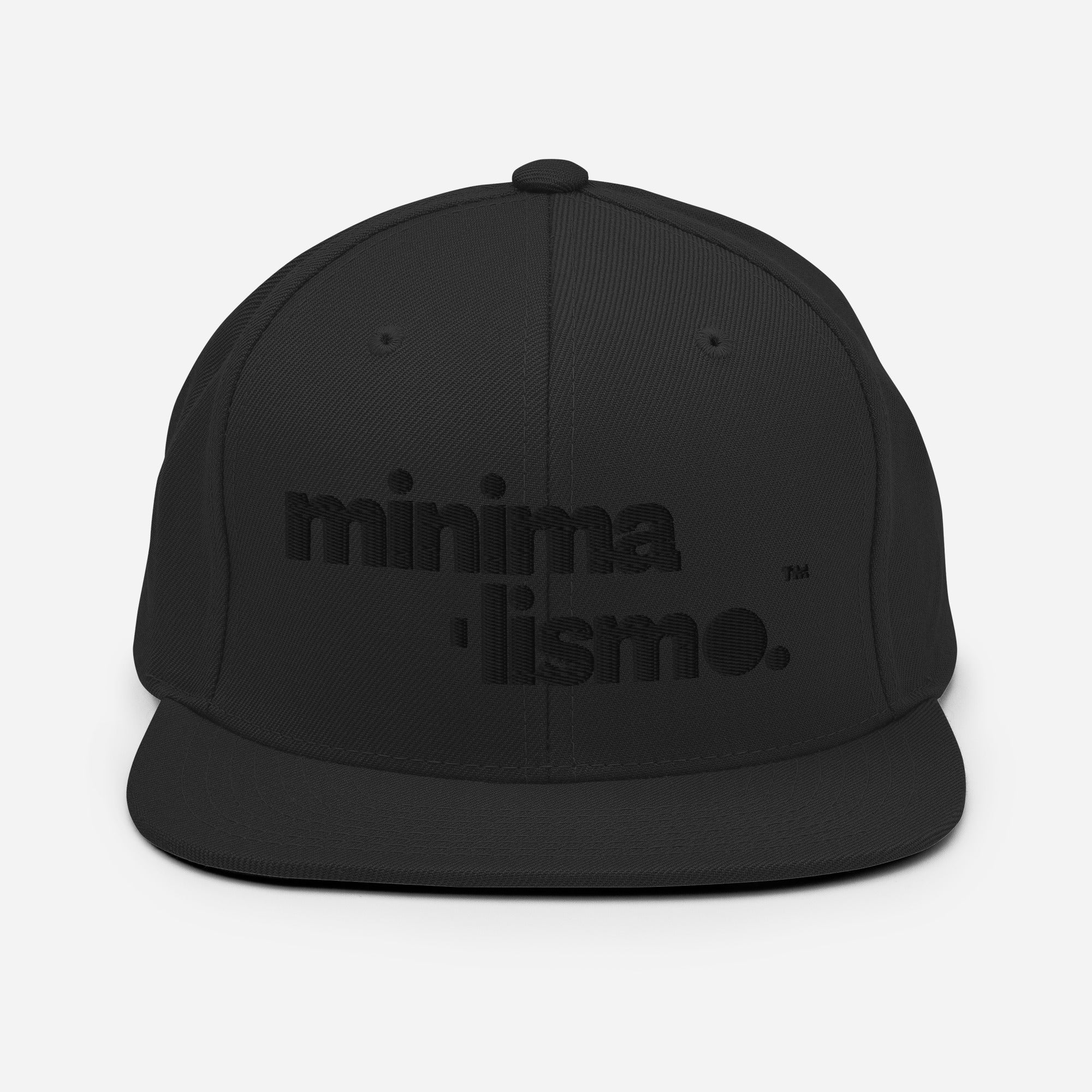 Minimalismo™ Hyphenated Snapback Hat (Black on Black) 