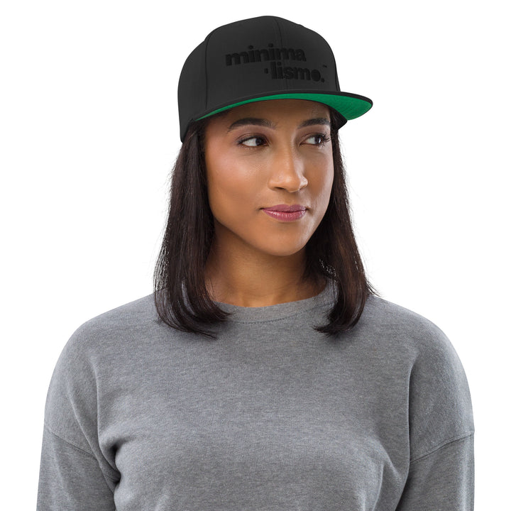 Minimalismo™ Hyphenated Snapback Hat (Black on Black) 