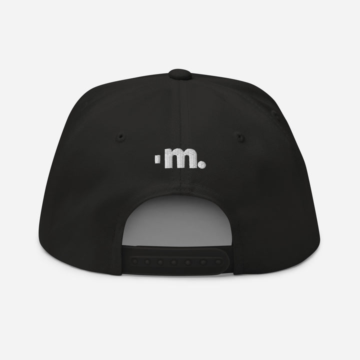 Minimalismo™ | Flat Bill Cap (Black w/ white logo) 