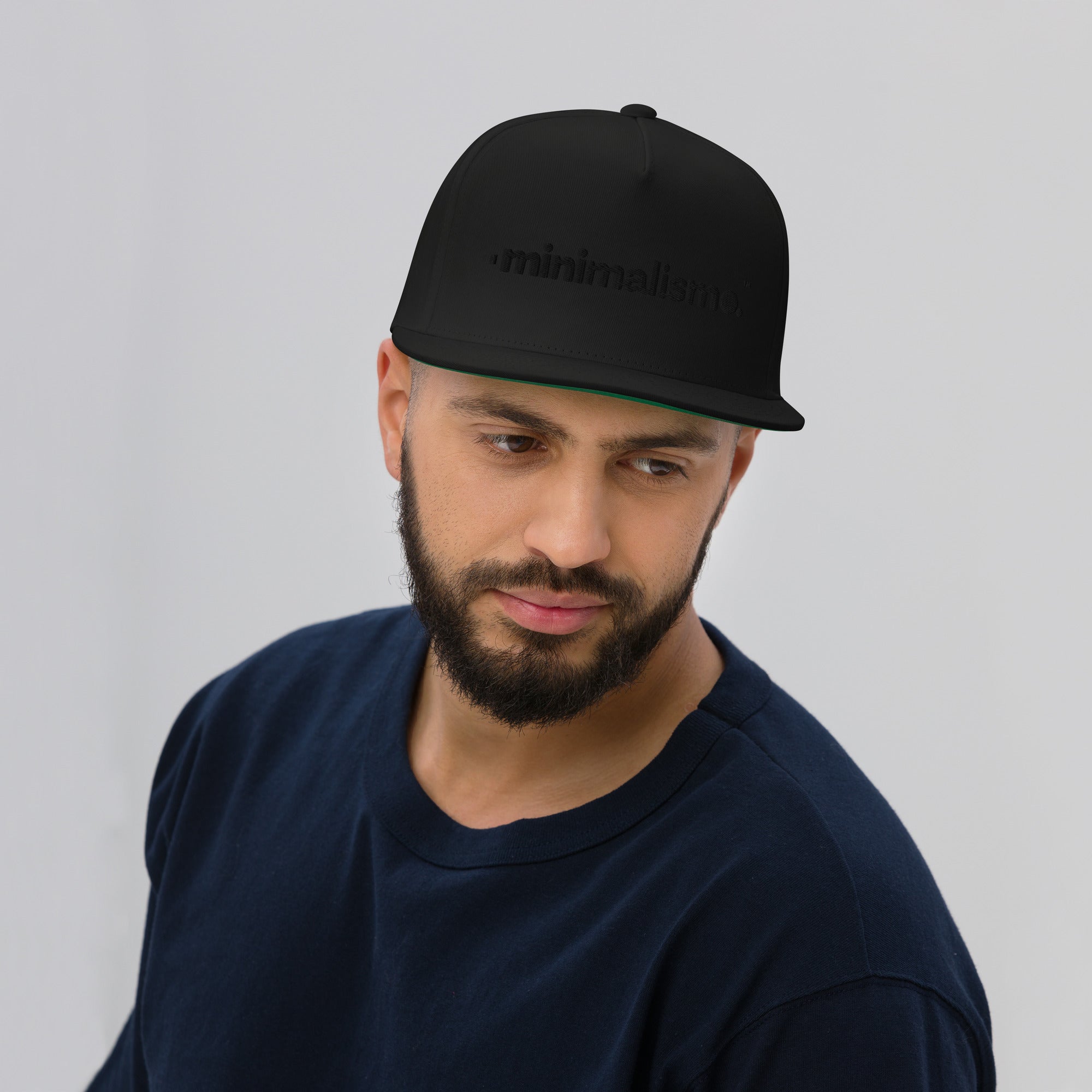 Minimalismo™ | Flat Bill Cap (Black on Black)