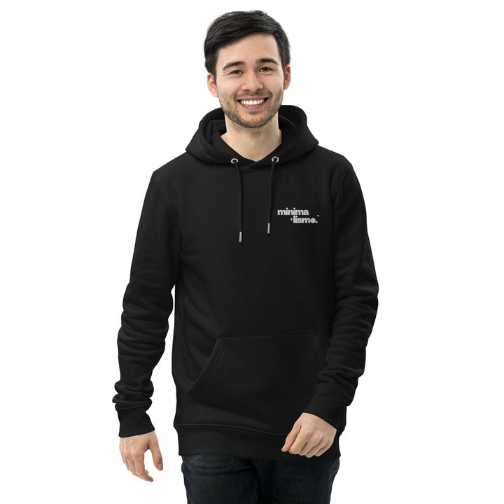 Minimalismo™ Unisex Essential Eco Hoodie with Intricate Embroidery Black