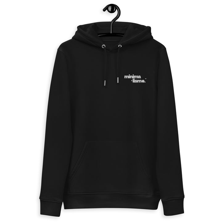 Minimalismo™ Unisex Essential Eco Hoodie with Intricate Embroidery Black