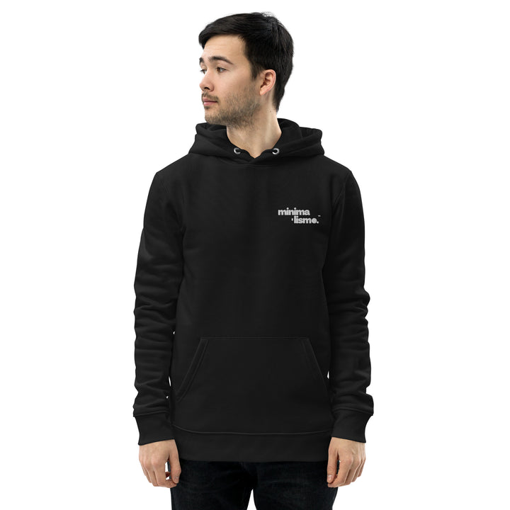 Minimalismo™ Unisex Essential Eco Hoodie with Intricate Embroidery Black