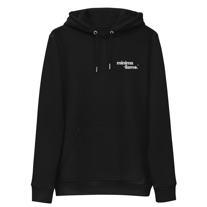 Minimalismo™ Unisex Essential Eco Hoodie with Intricate Embroidery Black